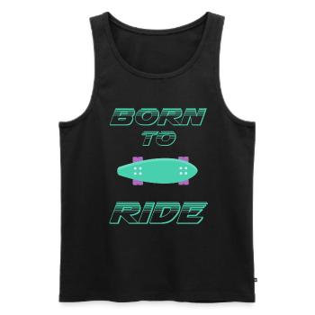 né pour rouler born to ride skateboard skate - Débardeur bio Premium Homme - noir - Devant - Michal (187cm)