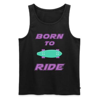 né pour rouler born to ride skateboard skate - Débardeur bio Premium Homme - noir - Devant - Michal (187cm)