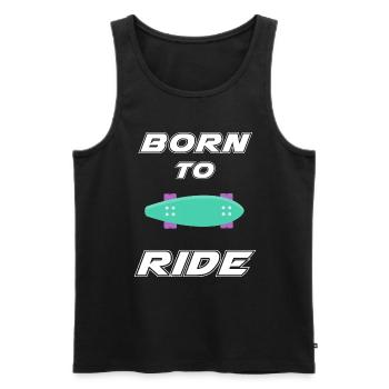 né pour rouler born to ride skateboard skate - Débardeur bio Premium Homme - noir - Devant - Michal (187cm)