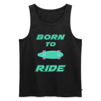 né pour rouler born to ride skateboard skate - Débardeur bio Premium Homme - noir - Devant - Michal (187cm)