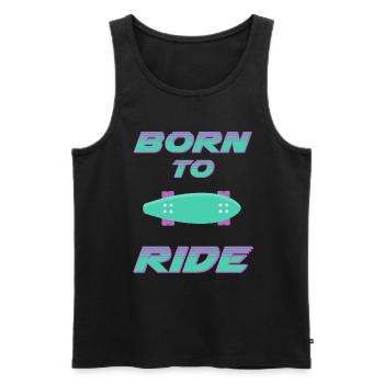 né pour rouler born to ride skateboard skate - Débardeur bio Premium Homme - noir - Devant - Michal (187cm)