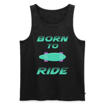 né pour rouler born to ride skateboard skate - Débardeur bio Premium Homme - noir - Devant - Michal (187cm)