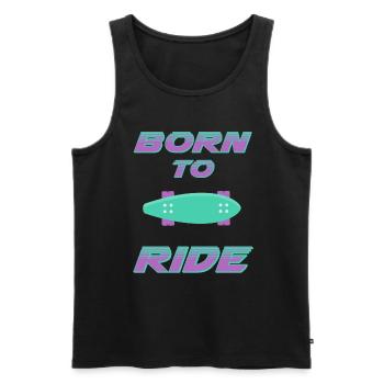 né pour rouler born to ride skateboard skate - Débardeur bio Premium Homme - noir - Devant - Michal (187cm)