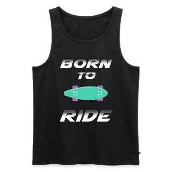 né pour rouler born to ride skateboard skate - Débardeur bio Premium Homme - noir - Devant - Michal (187cm)