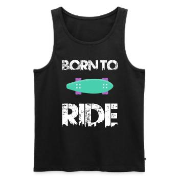 né pour rouler born to ride skateboard skate - Débardeur bio Premium Homme - noir - Devant - Michal (187cm)