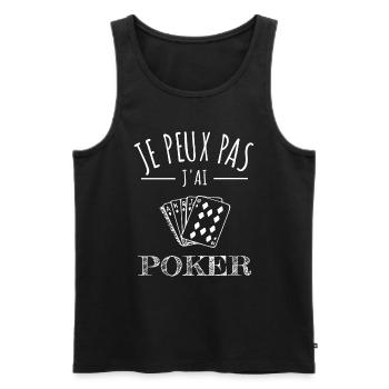 je peux pas j’ai poker humour jeu de cartes - Débardeur bio Premium Homme - noir - Devant - Michal (187cm)