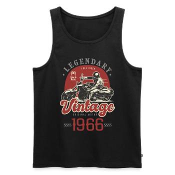 1966 Jubiläum Motorrad Biker Vintage Jahre - Männer Premium Bio Tank Top - Schwarz - Vorne - Michal (187cm)