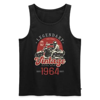 1964 Jubiläum Vintage Motorrad Biker Jahre - Männer Premium Bio Tank Top - Schwarz - Vorne - Michal (187cm)