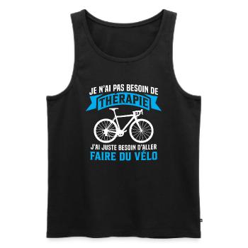 j'ai juste besoin d'aller faire du vélo - Débardeur bio Premium Homme - noir - Devant - Michal (187cm)