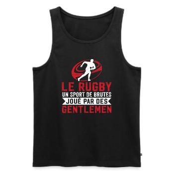le rugby un sport de brutes joué par des gentlemen - Débardeur bio Premium Homme - noir - Devant - Michal (187cm)