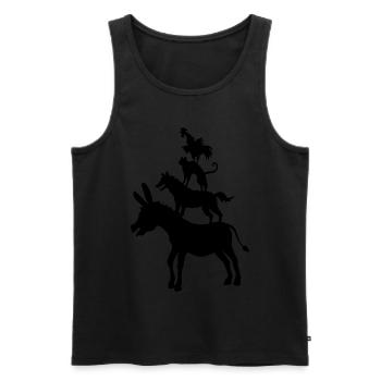 Musiciens de Brême музыканты 04 1c Бременские - Débardeur bio Premium Homme - noir - Devant - AI Model Male 178 light (178cm)
