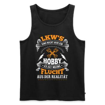 Trucker LKW Fahrer Fernfahrer Brummi Geschenk - Männer Premium Bio Tank Top - Schwarz - Vorne - Michal (187cm)