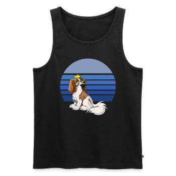 Cavalier Retro Blue - Men's Premium Organic Tank Top - black - Front - AI Model Male 178 light (178cm)