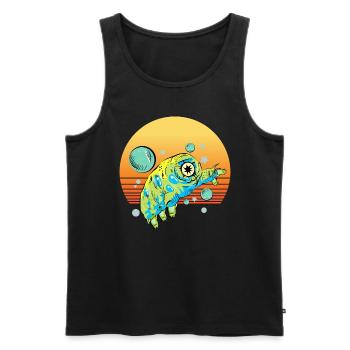 Tardigrade Retro - Men's Premium Organic Tank Top - black - Front - AI Model Male 178 light (178cm)