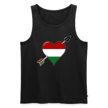 Ungarn Flagge Herz verliebt - Männer Premium Bio Tank Top - Schwarz - Vorne - Michal (187cm)