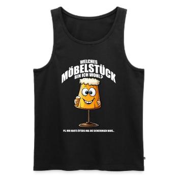 Welches Möbelstück bin ich wohl? Lampe aus 70ern - Männer Premium Bio Tank Top - Schwarz - Vorne - Michal (187cm)