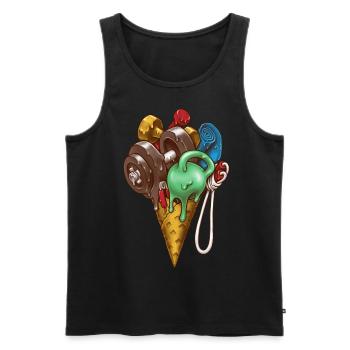 Ice Cream Workout - Débardeur bio Premium Homme - noir - Devant - AI Model Male 178 light (178cm)
