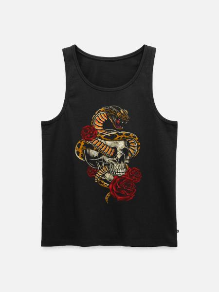 Skull Hardrock Biker - Men's Premium Organic Tank Top - black