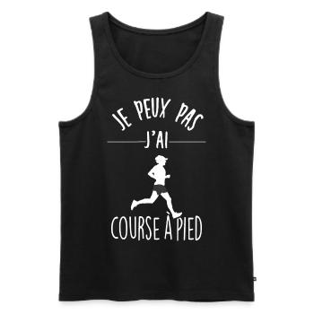 Je peux pas j'ai Course à pied - Débardeur bio Premium Homme - noir - Devant - Michal (187cm)