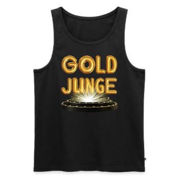 Gold Junge Design - Männer Premium Bio Tank Top - Schwarz - Vorne - AI Model Male 178 light (178cm)