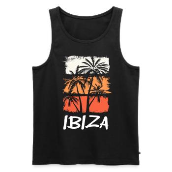 Ibiza Sommer Sonne Strand Meer Palmen Party - Männer Premium Bio Tank Top - Schwarz - Vorne - Michal (187cm)