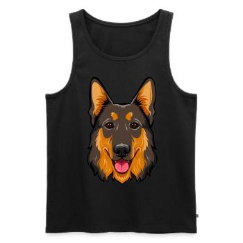 Berger allemand - Débardeur bio Premium Homme - noir - Devant - Michal (187cm)