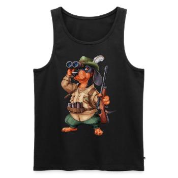 Witzger Jagdhund für einen Jäger mit Hund - Männer Premium Bio Tank Top - Schwarz - Vorne - Michal (187cm)
