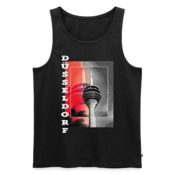Dusseldorf Skyline TV Tower Germany City - Men's Premium Organic Tank Top - black - Front - Michal (187cm)
