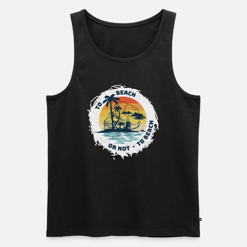 AN DEN STRAND ODER NICHT? - Männer Premium Bio Tank Top - Schwarz