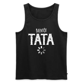 Bientôt Tata - Cadeau Nouvelle Tata - Débardeur bio Premium Homme - noir - Devant - AI Model Male 178 light (178cm)