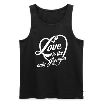 Liebe ist der einzige Grund - Liebe ist alles - Männer Premium Bio Tank Top - Schwarz - Vorne - AI Model Male 178 light (178cm)