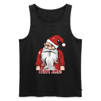 Je déteste Noël Drôle Anti Noël Père Noël - Débardeur bio Premium Homme - noir - Devant - AI Model Male 178 light (178cm)
