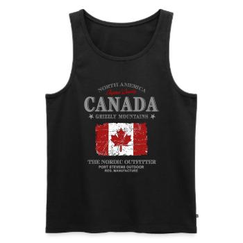 Kanada - Maple Leaf - Canada - Männer Premium Bio Tank Top - Schwarz - Vorne - AI Model Male 178 light (178cm)