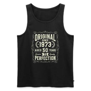 Original depuis 1973 50e anniversaire - Débardeur bio Premium Homme - noir - Devant - Michal (187cm)