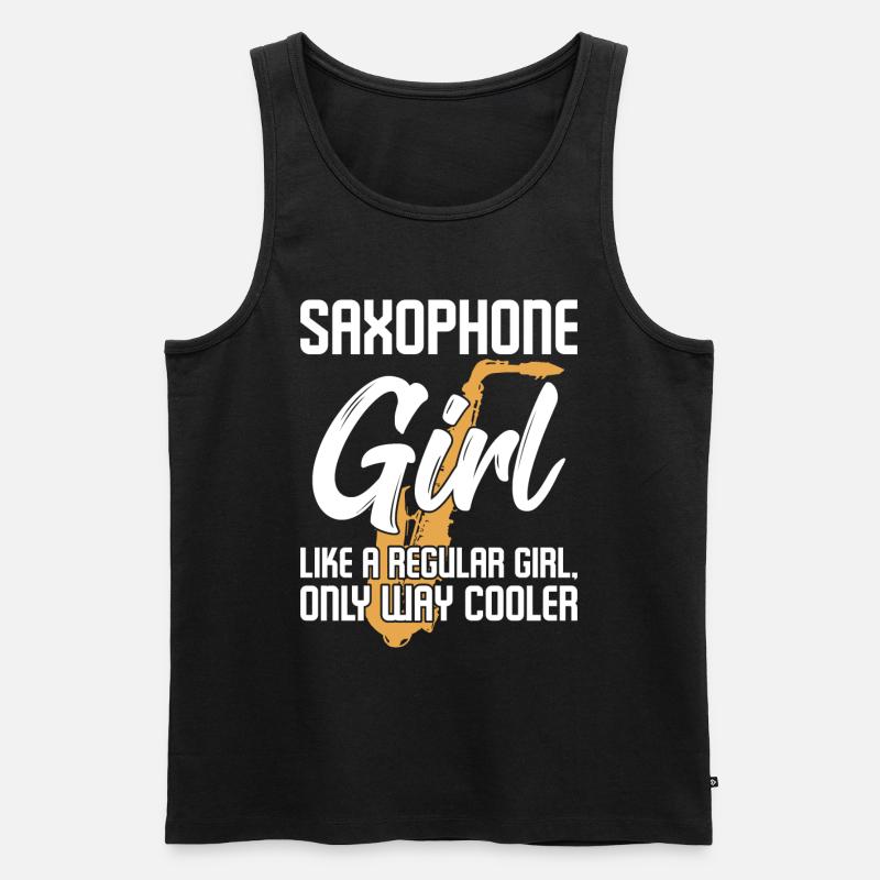 Saxophon witziger Spruch - Männer Premium Bio Tank Top - Schwarz