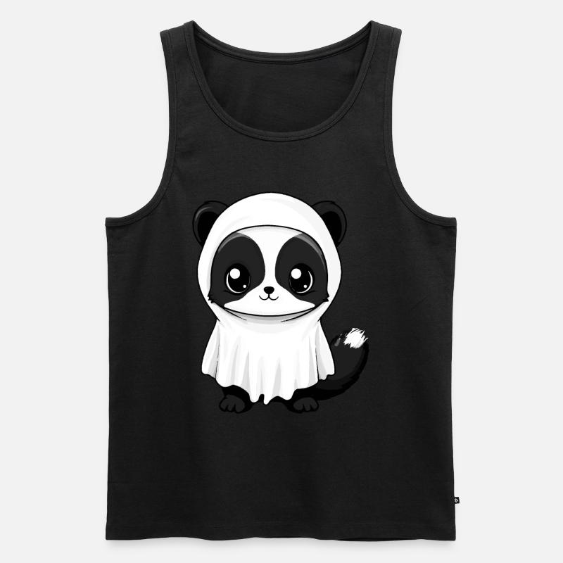 Stinktier Halloween Comic Geist - Männer Premium Bio Tank Top - Schwarz
