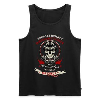 Motard, idée cadeau moto pour papa ou ami - Débardeur bio Premium Homme - noir - Devant - Michal (187cm)
