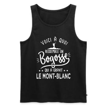 Bogosse alpiniste randonnée Mont Blanc alpinisme - Débardeur bio Premium Homme - noir - Devant - Michal (187cm)