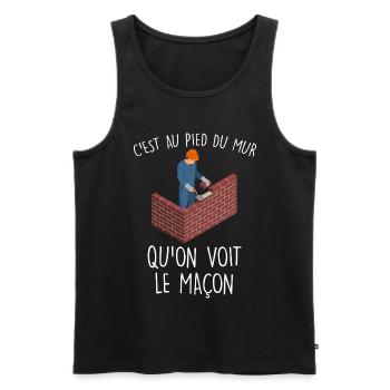 C'est au pied du mur qu'on voit le maçon - Débardeur bio Premium Homme - noir - Devant - Michal (187cm)