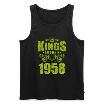 kings are born 1958 - Men's Premium Organic Tank Top - black - Front - Michal (187cm)