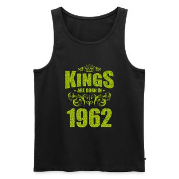 kings are born 1962 - Männer Premium Bio Tank Top - Schwarz - Vorne - Michal (187cm)