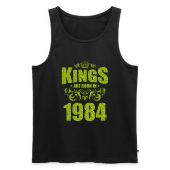 kings are born 1984 - Men's Premium Organic Tank Top - black - Front - Michal (187cm)
