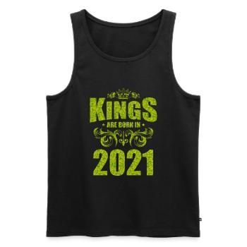 kings are born 2021 - Männer Premium Bio Tank Top - Schwarz - Vorne - AI Model Male 178 light (178cm)