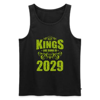 kings are born 2029 - Men's Premium Organic Tank Top - black - Front - AI Model Male 178 light (178cm)