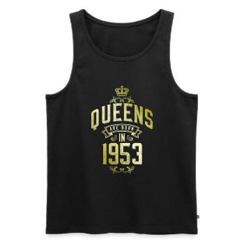 Queens born in 1953 - Männer Premium Bio Tank Top - Schwarz - Vorne - Michal (187cm)