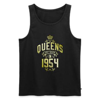 Queens born in 1954 - Männer Premium Bio Tank Top - Schwarz - Vorne - Michal (187cm)