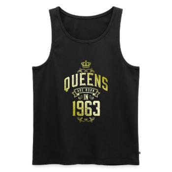 Queens born in 1963 - Männer Premium Bio Tank Top - Schwarz - Vorne - AI Model Male 178 light (178cm)