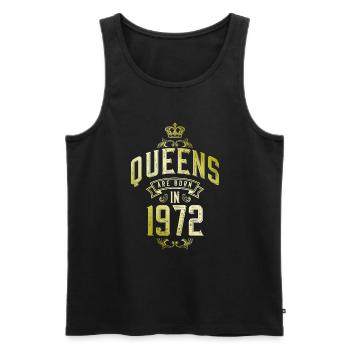 Queens born in 1972 - Männer Premium Bio Tank Top - Schwarz - Vorne - Michal (187cm)