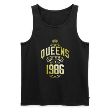 Queens born in 1986 - Men's Premium Organic Tank Top - black - Front - AI Model Male 178 light (178cm)