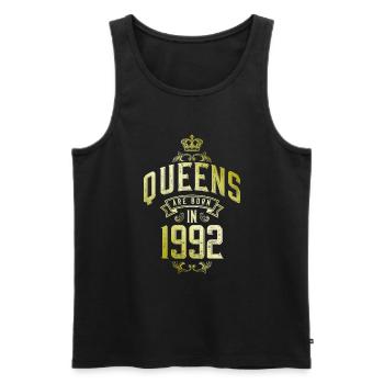 Queens born in 1992 - Männer Premium Bio Tank Top - Schwarz - Vorne - Michal (187cm)